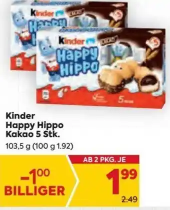 Billa Kinder Happy Hippo Kakao 5 Stk. Angebot