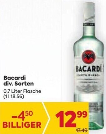 Billa Bacardi div. Sorten 0,7 Liter Angebot