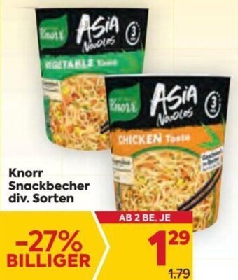 Billa Knorr Snackbecher div. Sorten Angebot