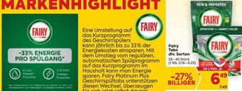 Billa Fairy Tabs div. Sorten 28-40 Stk. Angebot
