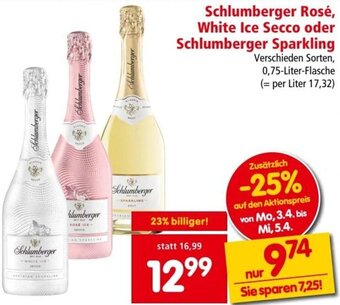 Interspar Schlumberger Rosé, White Ice Secco oder Schlumberger Sparkling Angebot