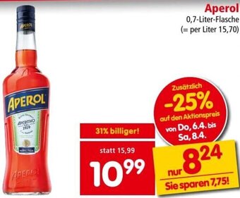 Interspar Aperol 0,7 Liter Flasche Angebot