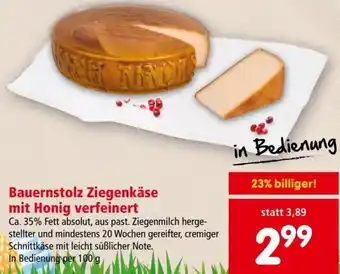Interspar Bauernstolz Ziegenkäse mit Honig verfeinert 100 g Angebot