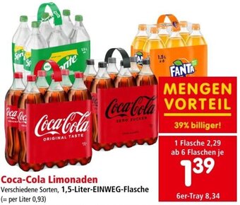 Interspar Coca-Cola Limonaden 1,5-Liter Angebot