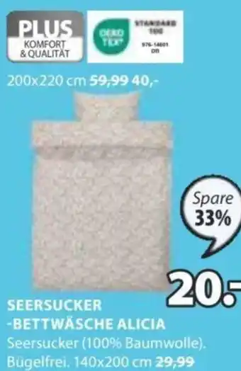 JYSK Seersucker Bettwäsche Alicia 140x200 cm Angebot