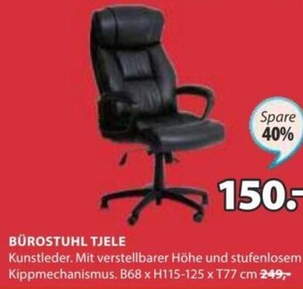 JYSK Bürostuhl Tjele B68 x H115-125 x T77 cm Angebot