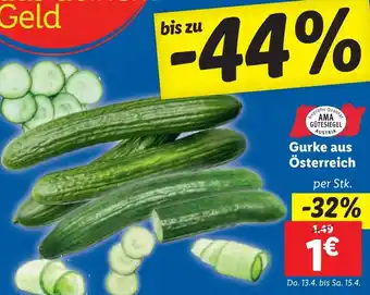 Lidl Gurke aus Österreich per Stk. Angebot