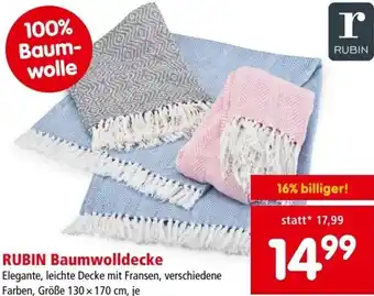 Interspar Rubin Baumwolldecke 130 x 170 cm Angebot