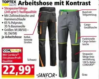 Norma Toptex Arbeitshose mit Kontrast Angebot