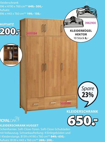 JYSK Kleiderschrank Hugget B139 x H190 x T60 cm Angebot