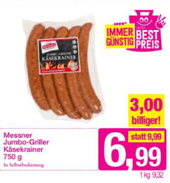 Sutterlüty Messner Jumbo-Griller Käsekrainer 750g Angebot