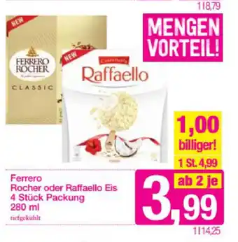 Sutterlüty Ferrero Roche Oder Raffaello Eis 4 Stück Packung 280ml Angebot