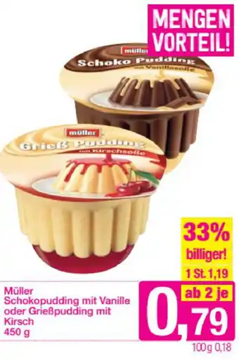 Sutterlüty Müller Schokopudding Mit Vanille Oder Grießpudding Mit Kirsch 450 g Angebot
