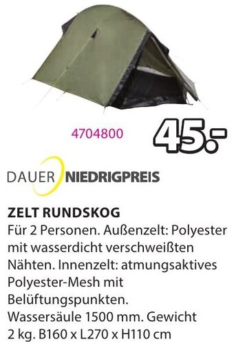JYSK Zelt Rundskog B160 x L270 x H110 cm Angebot