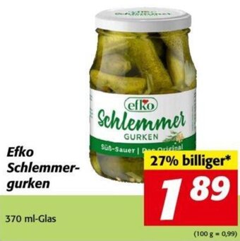 Nah&Frisch Efko Schlemmer-gurken 370 ml Angebot