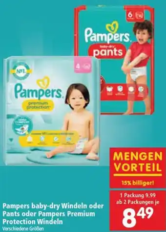 Pampers baby-dry Windeln oder Pants oder Pampers Premium Protection Windeln