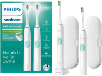 Media Markt Philips hx6807/35 sonicare protectiveclean 4300 duo elektrische schallzahnbürste weiß+mint Angebot