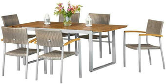 Möbelix Gartengarnitur 7-teilig silano alu/holz/kunststoff Angebot