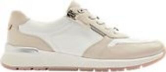 Deichmann Leder komfort sneaker in beige-weiß, weite g Angebot