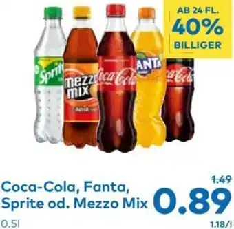 T&G Coca-Cola, Fanta, Sprite od. Mezzo Mix 0.5l Angebot