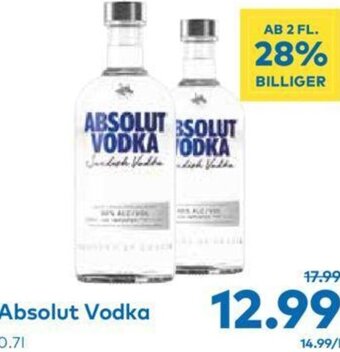 T&G Absolut Vodka 0.7l Angebot