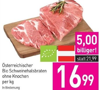 Sutterlüty Österreichischer Bio Schweinehalsbraten ohne Knochen per kg Angebot