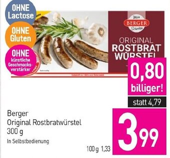 Sutterlüty Berger Original Rostbratwürstel 300 g Angebot