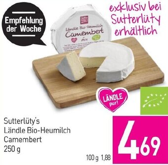 Sutterlüty Sutterlüty's Ländle Bio-Heumilch Camembert 250 g Angebot