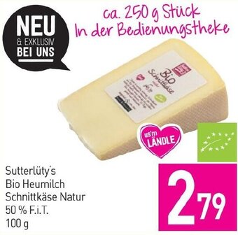 Sutterlüty Sutterlüty's Bio Heumilch Schnittkäse Natur 50% F.i.T. 100 g Angebot