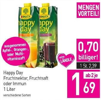 Sutterlüty Happy Day Fruchtnektar, Fruchtsaft oder Immun 1 Liter Angebot