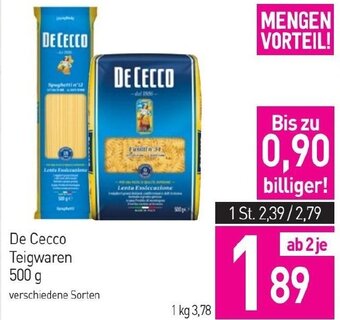 Sutterlüty De Cecco Teigwaren 500 g Angebot