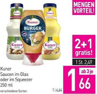 Sutterlüty Kuner Saucen im Glas oder im Squeezer 250 ml Angebot