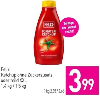Sutterlüty Felix Ketchup ohne Zuckerzusatz oder mild XXL 1,4 kg/ 1,5 kg Angebot