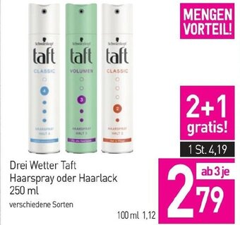 Sutterlüty Drei Wetter Taft Haarspray oder Haarlack 250 ml Angebot