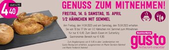 Sutterlüty 1/2 Hähnchen mit Semmel Angebot