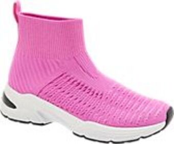 Deichmann Mid cut sock sneaker in fuchsia Angebot