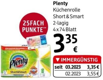 dm Plenty Küchenrolle Short & Smart 2-lagig 4x74 Blatt Angebot