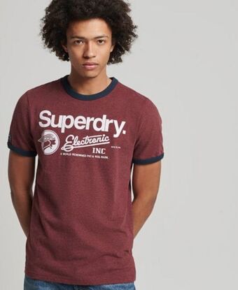 Superdry Core logo graphic ringer t-shirt Angebot