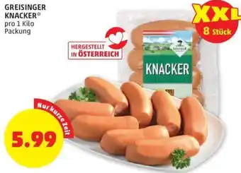 PENNY Greisinger Knacker 1 kilo Angebot