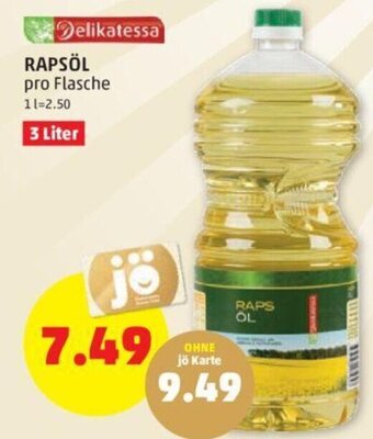 PENNY Rapsöl pro Flasche 3 liter Angebot