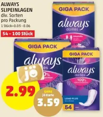 PENNY Always Slipeinlagen pro Packung Angebot
