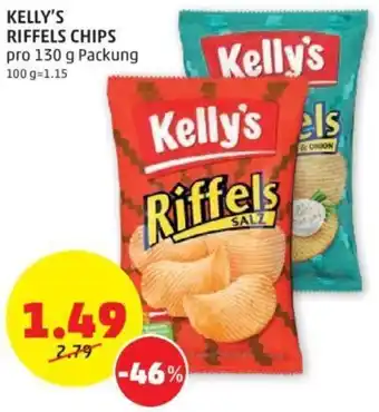 PENNY Kelly's Riffels Chips 130 g Angebot
