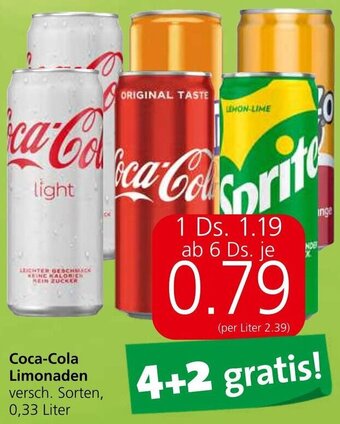 Spar Coca-Cola Limonaden 0,33 Liter Angebot