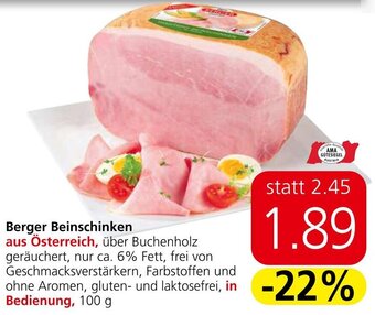 Spar Berger Beinschinken 100 g Angebot