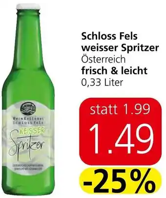 Spar Schloss Fels Weisser Spritzer 0,33 Liter Angebot
