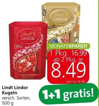 Spar Lindt Lindor Kugeln 500 g Angebot