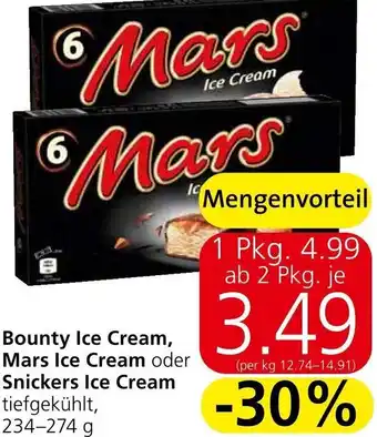 Spar Bounty Ice Cream, Mars Ice Cream oder Snickers Ice Cream 234-274 g Angebot