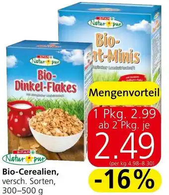 Spar Bio- Cerealien, 300-500 g Angebot