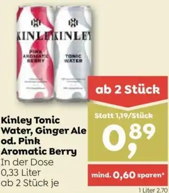 ADEG Kinley Tonic Water, Ginger Ale od. Pink Aromatic Berry 0,33 Liter Angebot