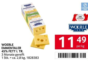 Transgourmet Woerle Emmentaler 45% Fett I. Tr. per kg Angebot